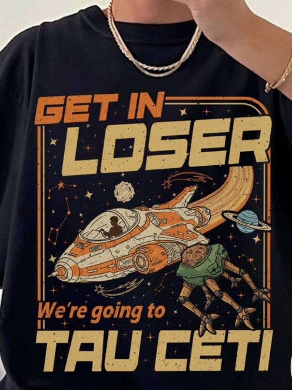 Tau Ceti Sci-Fi T-shirt, Retro Space Adventure Tee